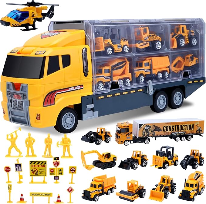 Car Toddler Toys for Boys,Trucks 25 in 1 Engineering Die