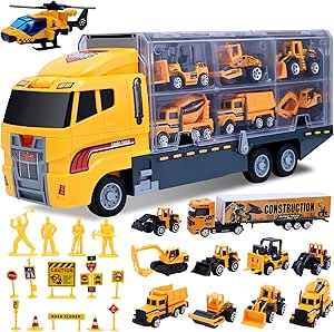 Toys for Boys,25 Pcs Engineering Die-cast Construction Car Toddler Toys for 3 Year Old Boys Vehicles Gifts Kids Toys for Age 3 4 5 6 7 Year Old Boys