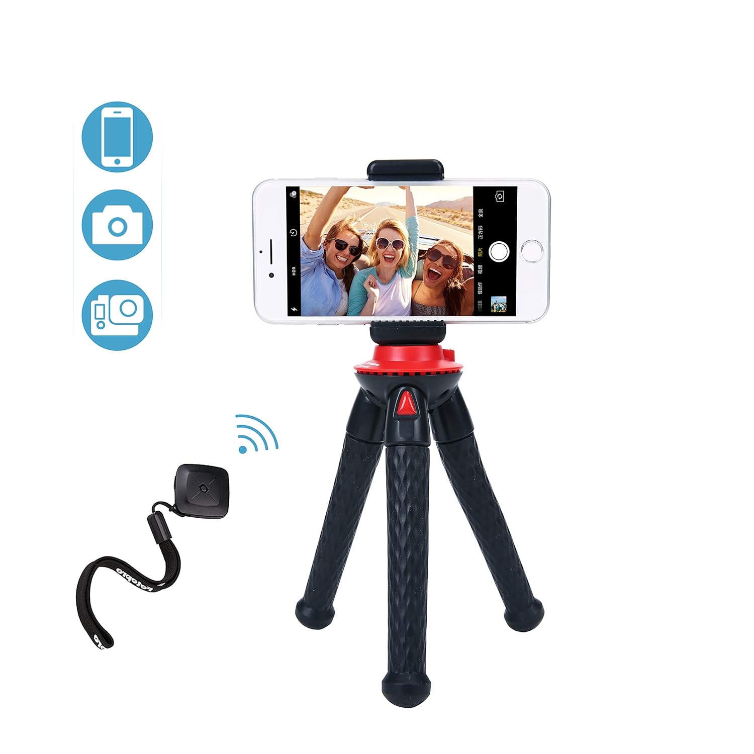 Fotopro Mini Trípode Portátil y Flexible Trípode Móvil con Control Remoto Bluetooth
