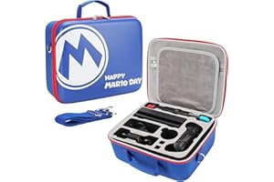 PEMALIN Mario Carrying Case for Nintendo Switch/Switch OLED Model - Portable Deluxe Hard Shell Travel Case Messenger Bag with 21 Game Card Slots for Switch Console, Pro Controller & Accessories