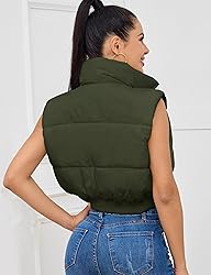 Kissonic Women's Winter Cropped Puffer Vest