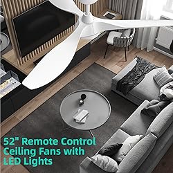 Roomratv Ceiling Fans with Lights,Large Airflow