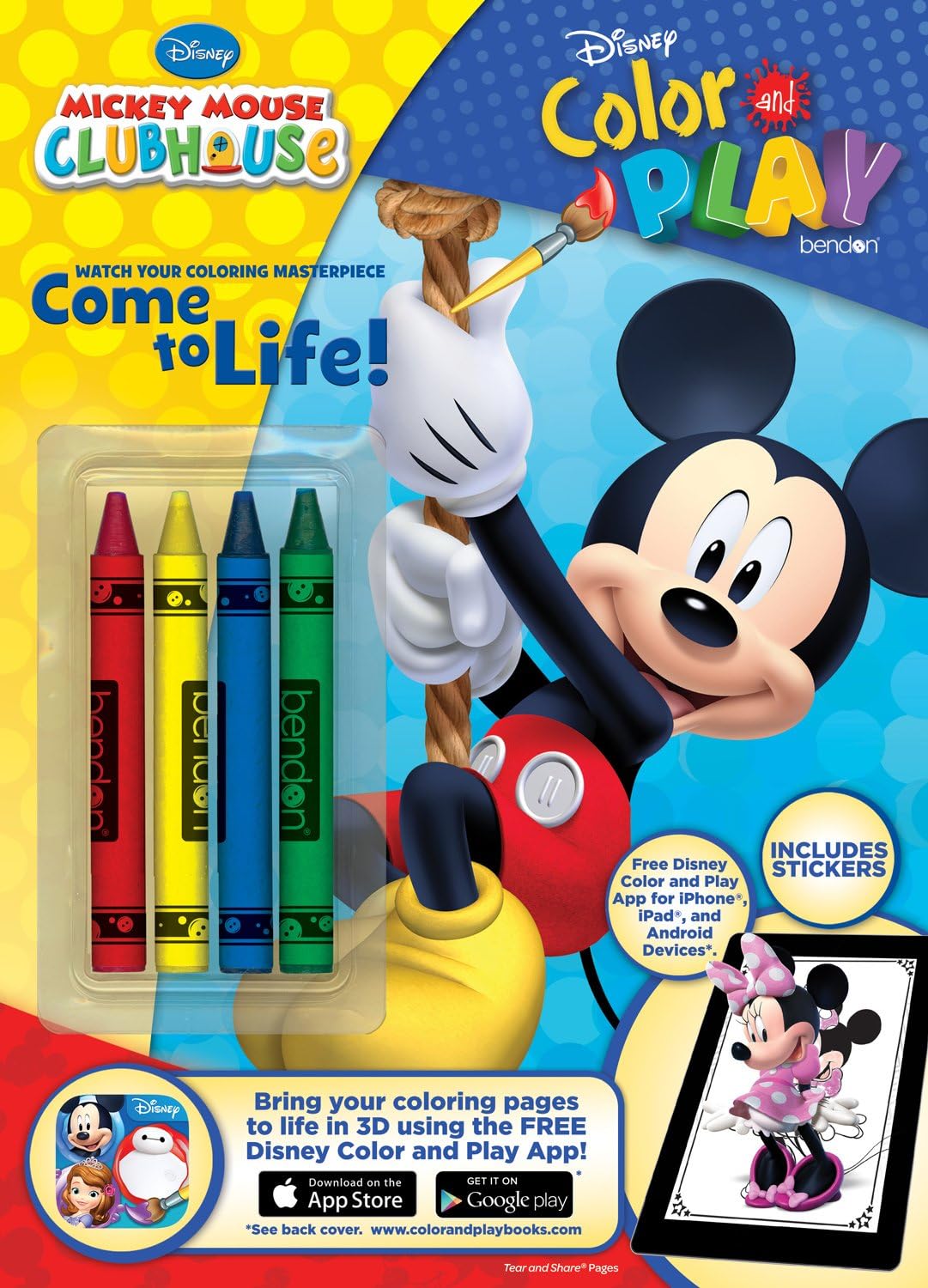 Amazon Com Bendon Disney Mickey Mouse Color And Play 32 Page Activity Book Bendon Toys Games