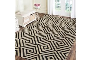 Ridota Reversible Mats, Outdoor Patio Rugs, Plastic Straw Rug, Modern Area Rug, Floor Mat for Outdoors, RV, Patio, Backyard, Deck, Picnic, Beach, Trailer, Camping (Diamond Black & Beige, 4' x 6')