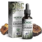 Chaga Organic Mushroom Extract - Next-Gen Ultrasound Extraction, Wild Harvested in Arctic Finland, 100% Fruiting Body, Ultra Potent Tincture for Immune, DNA & Gut Health Support, USDA Certified, 50ml