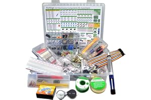 PERFSIGN 2300PCS XXXXL Complete Set DIY Electronics Component Assortment Box Kit,IC,Solder,Solder Sucker,PCB,Breadboard,Jumper Wire,Magnifying Glass,Resistors,Capacitors,LED,Triode,Potentiometer,Speakers