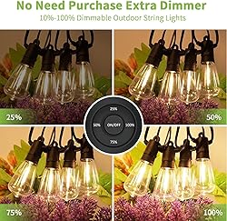 RTTY 100FT Outdoor String Lights with Remote, Led