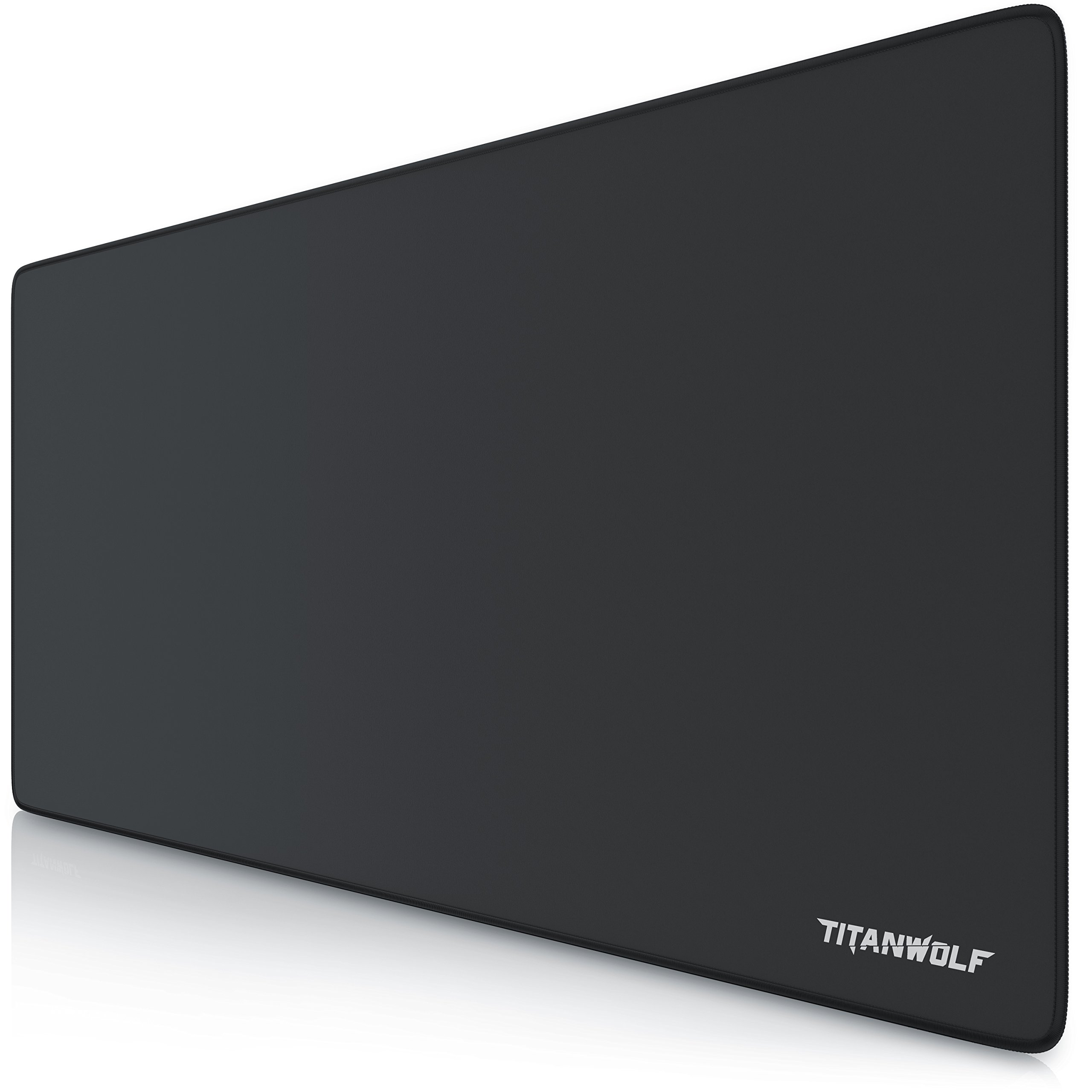 TITANWOLF - XXL Speed Gaming Mouse Mat World - Mouse Pad 900 x 400 x 3mm - XXL mousepad - Table mat large size - improved precision and speed – Design all Black