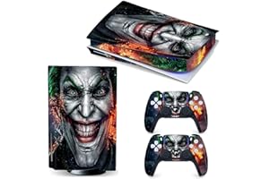 USNYABNI PS5 Console Skin and Controller Skin Set - Playstation 5 Vinyl Sticker Decal Cover, (Disk Edition - Joker)