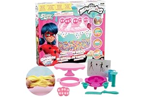 Miraculous Ladybug - Sprinkles n' Slimy Birthday Cake Creations - Slime Kit for Girls and Boys, Role Play Toys for Kids with Cake Stand, Light Clay, Toppings, Decorations and Cooking Tools (Wyncor)