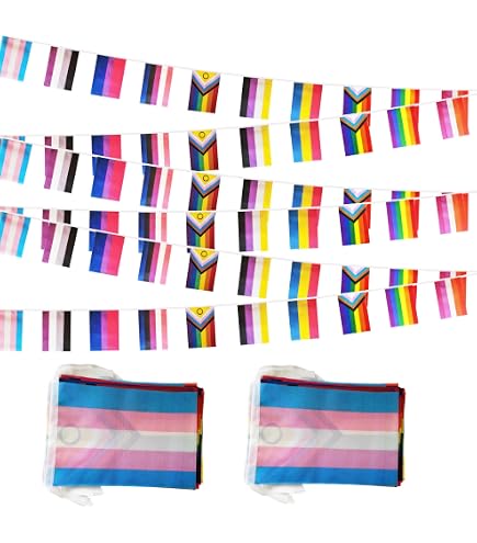 160 LGBTQ Regenbogen-Wimpelketten – 136 Fuß Lange Pride-Flaggen Für Paraden, Festivals Und Partys, Aus Polyester
