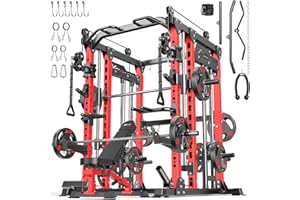 XGSW XINGESIWR Smith Machine with Cable Crossover System, Multi-Function Power Cage Squat Rack for Home Gym, Power Rack and Packages Weight Sets.