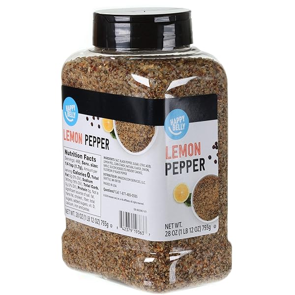 AMAZON BRAND – HAPPY BELLY LEMON PEPPER, 28 OUNCE