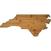 Totally Bamboo 20-7978NC North Carolina State Shaped Bamboo Serving and Cutting Board, Brown