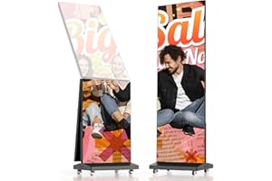 YIXZSWD Indoor LED Digital Signage Display with P1.86, LED Poster Screen Frameless Splicing, Advertising Display USB Plug-and-Play & Remote Control for Giant Commercial Events & Rentals (Black, Single)