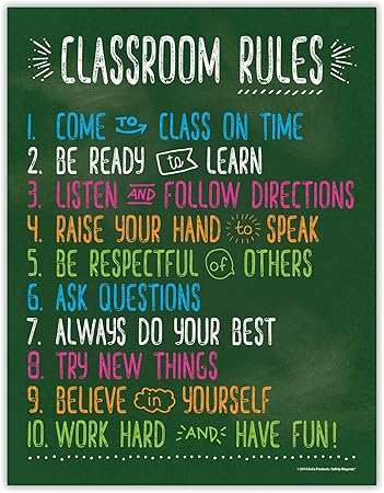 Amazon Com Classroom Rules Posters For Science History Reading