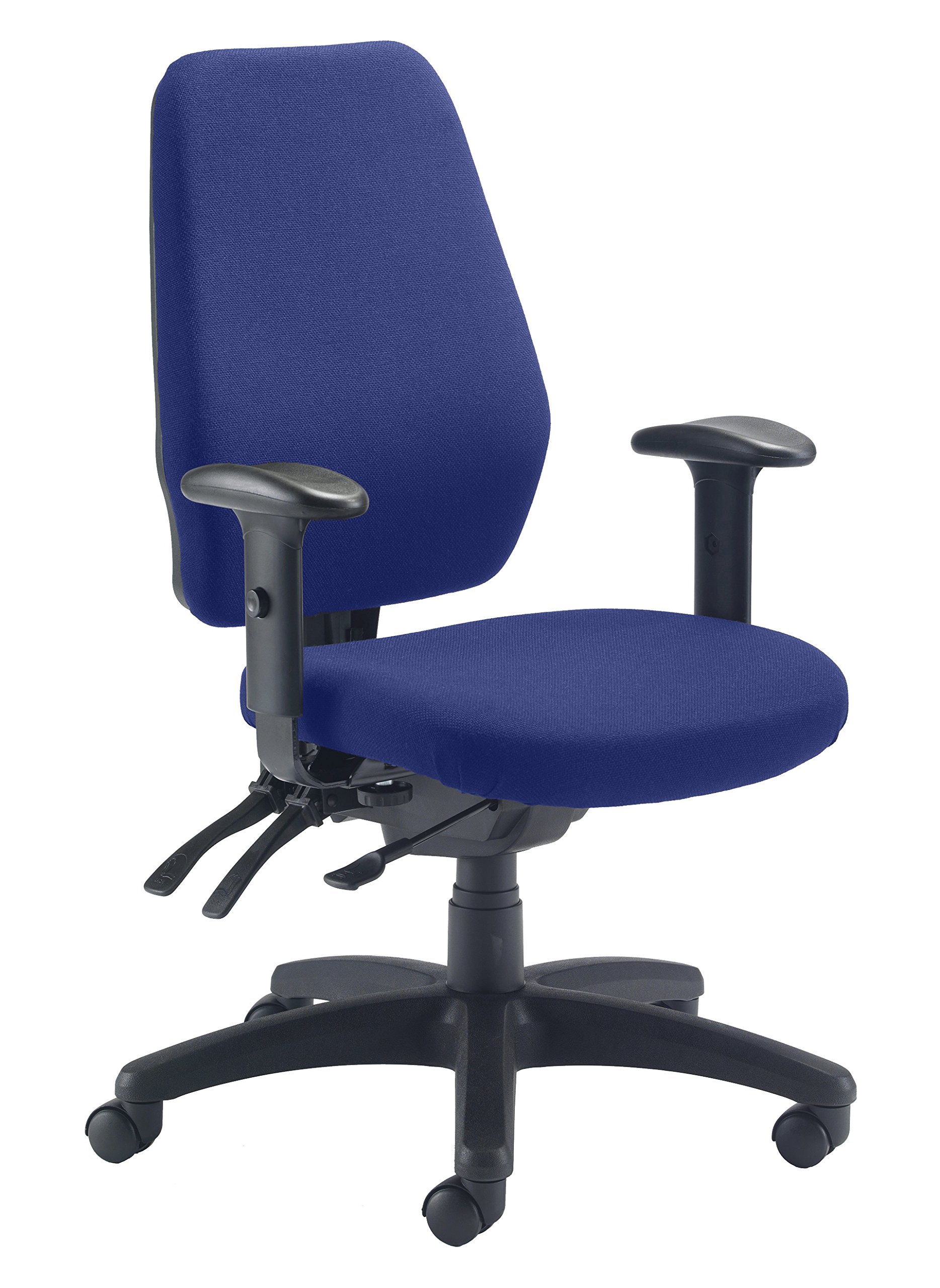 Office Hippo 24-Hour High Back Office Chair, Orthopaedic Design Chair with Adjustable Arms, Ratchet Back and Tilt, Moulded Seat & Back, 5 Year Component & 2 Year Upholstery Guarantee - Royal Blue