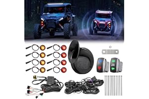 Ehaho UTV Turn Signal Kit with 110D Horn, Plug and Play Universal Street Legal Kit with Hazard Light, Blinker Kit with Rocker