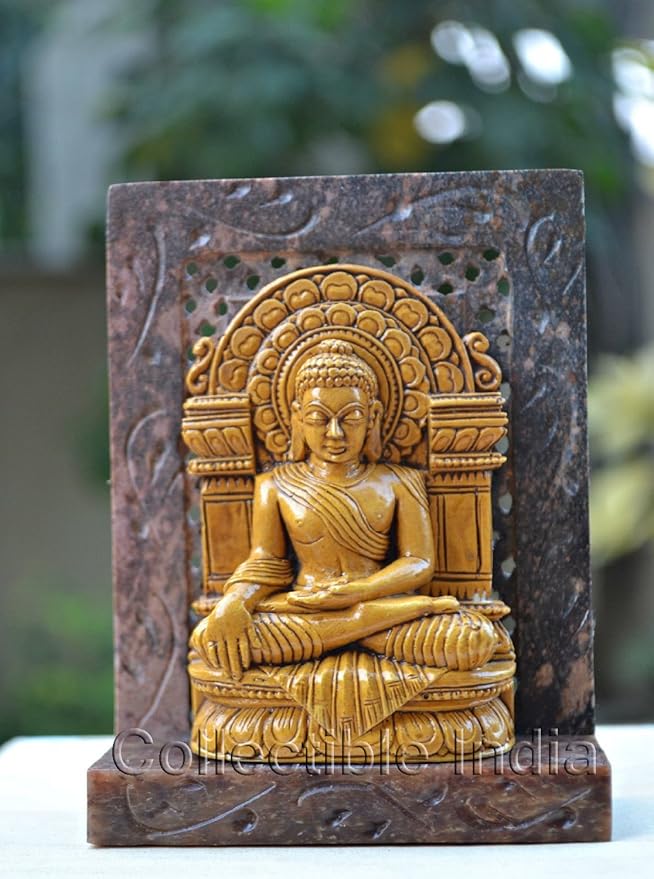 Buy Collectible India Stone Meditating Buddha Statue (10 cm x 4 cm x 12