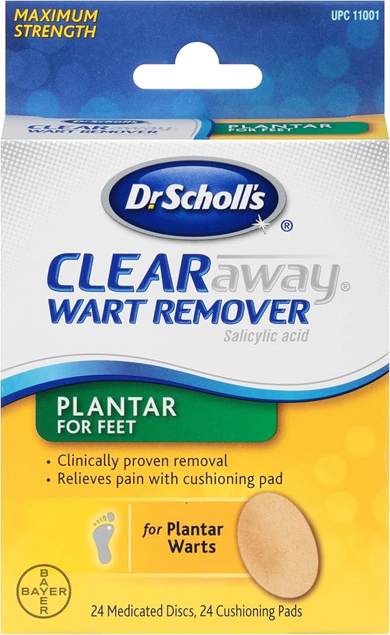 Dr. Scholl's Clear Away Wart Remover Pads Plantar for Feet 24 ct