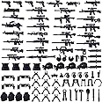 HIMIRICH Weapon Pack Military Accessories Kits Toys, 90+ Pieces Army Battle Gun Toys, Parts Compatible with Mini Figure Brick, Suitable for Ages 6+