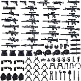 HIMIRICH Weapons Pack Military Toy Set Building Blocks Model for Soldier Figures, Army Equipment Gear Kit Pieces and Parts Accessories Compatible with Major Brand, 90 Pcs