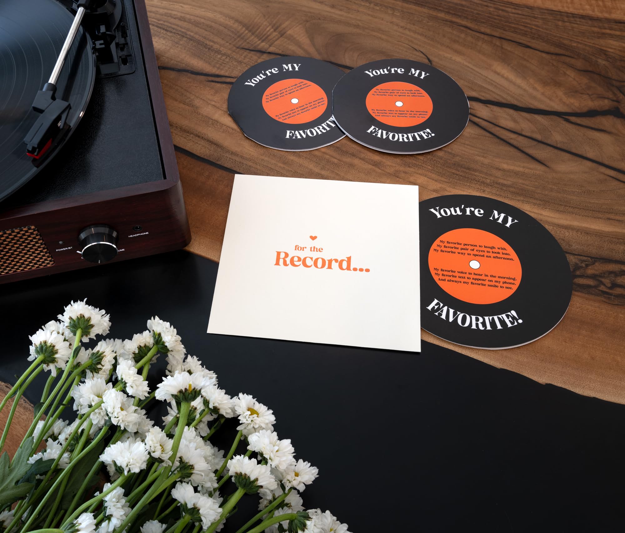 Bee! Anniversary card for Him or Her | Gift for Husband or Wife, Boyfriend or Girlfriend | Valentine's Day Card for men and women | For the Record Love Card