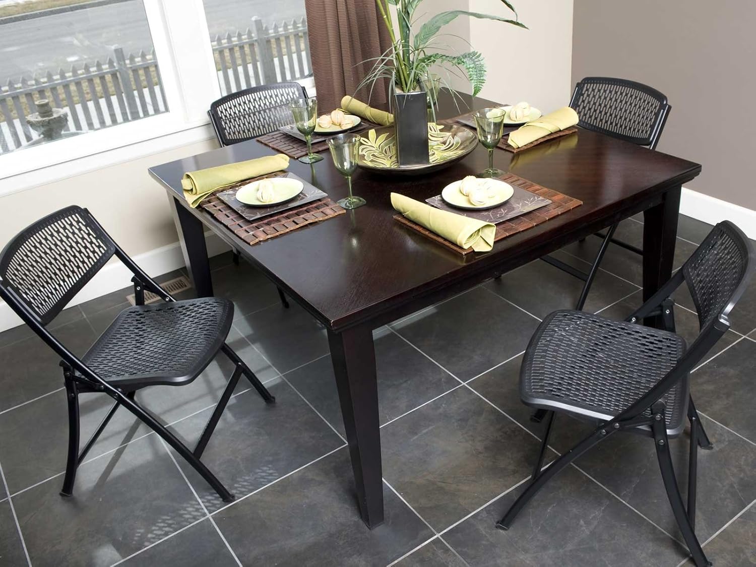 Mity-Lite Flex One Folding Chair, Black, 4-Pack: Industrial & Scientific