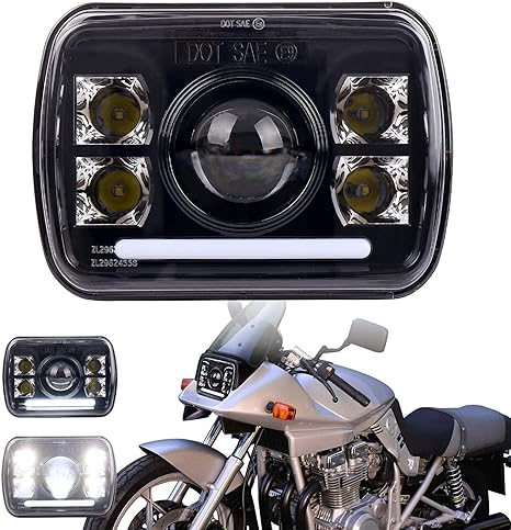 Amazon Pxpart 5x7インチ 角型 Led ヘッドライト60w デイライト付き Hi Lo切り替え 川崎 Gsx1100s スズキzrx400 ジープ ラングラーxj Yj ニッサン180sx 対応 一年保証付き 1個 ヘッドライト 車 バイク