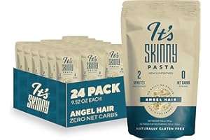 IT'S SKINNY It’s Skinny Pasta– Low Carb, Gluten-Free Konjac Pasta, Keto & Vegan-Friendly, Sugar-Free, High Fiber, Only 4.5 Calories per Serving, Ready in 2 Minutes (9.52 Ounce (Pack of 24), Angel Hair Pasta)