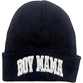 Sodomkt Boy Mama for Women,Mama Cuffed Thick Knitted Unisex Winter Hat Beanies Skull Cap Black