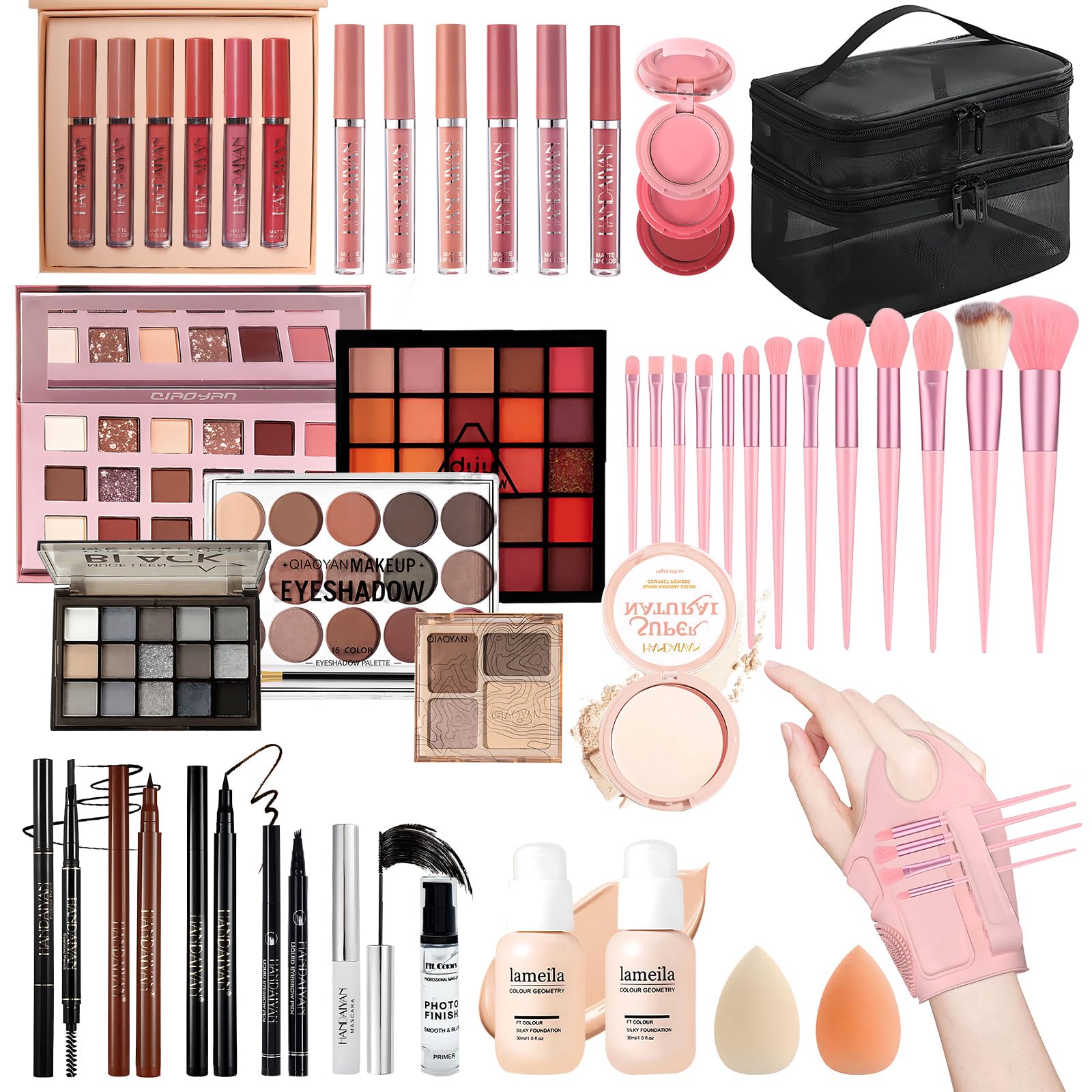 Make Up Set - All In One Makeup Kit for Women Includes Foundation, Eyeshadow Palette, Lipstick, Eyeliner, Mascara & Cosmetic Brush