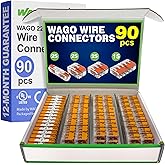 WAGO 221 Series 90pc Compact Splicing Wire Connectors | Includes (25x 221-2401), (25x 221-412), (25x 221-413), (15x 221-415) | WAGO Wire Connectors | 221 Straight Inline Splice | Electrical Lever Nuts