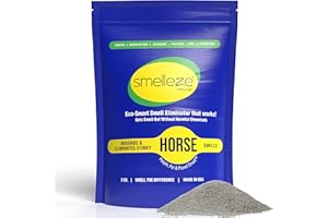 SMELLEZE Natural Horse Stall Refresher & Odor Eliminator: 2 lb. Granules. Rids Urine & Stool Smell. Keeps Stall Drier. Unscented & Safe