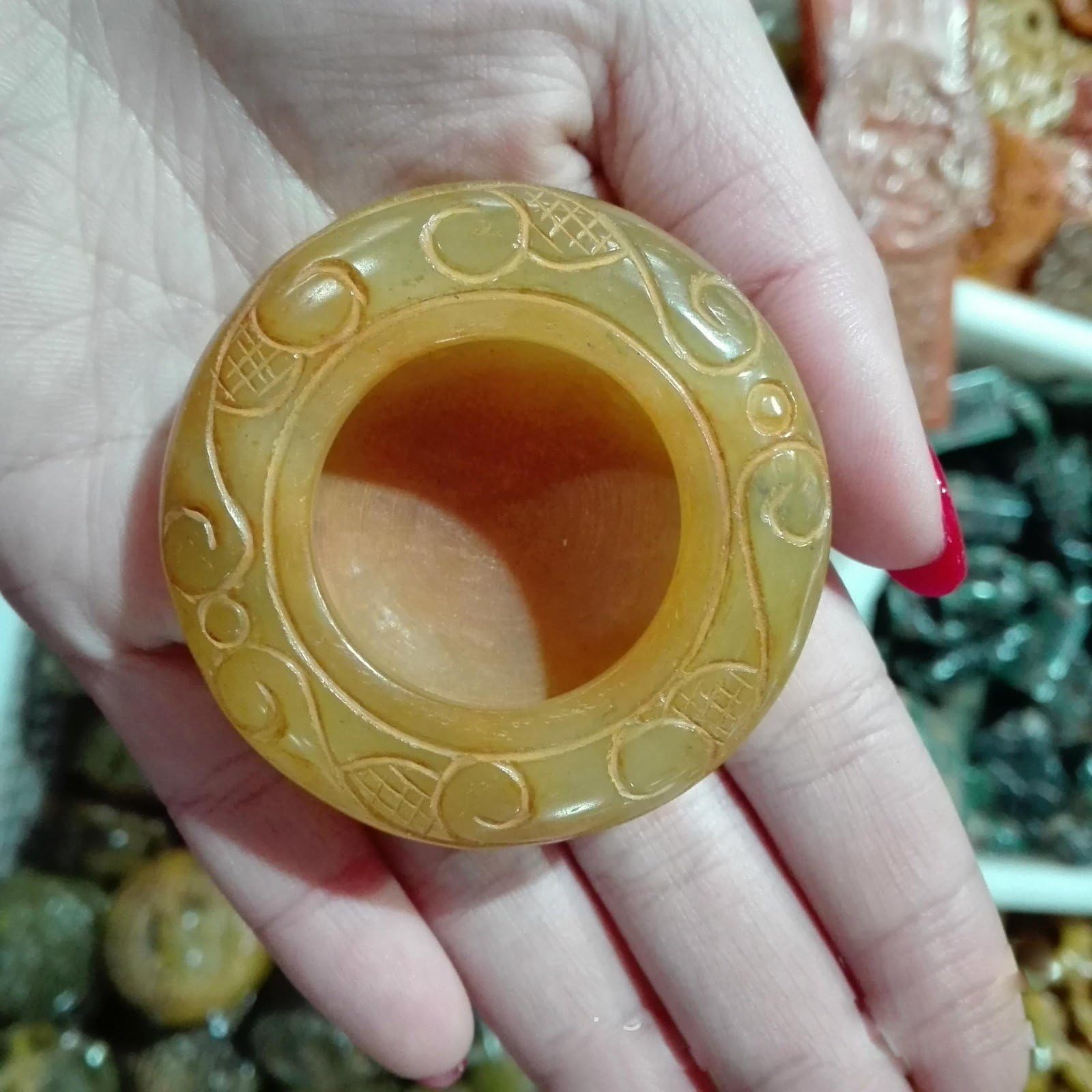 OLQMY-Good gift ashtrayMiscellaneous antiques antique jade seal pen, jade ornaments, jade jade old Bixi small ashtray is about 5522mm