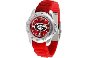 SunTime Men's Collegiate Sport Watch with 20mm Silicone Band, Reflective Shiny Dial and Date Window