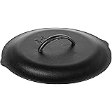 Lodge 12 Inch Cast Iron Lid. Classic 12-Inch Cast Iron Cover Lid with Handle and Interior Basting Tips.