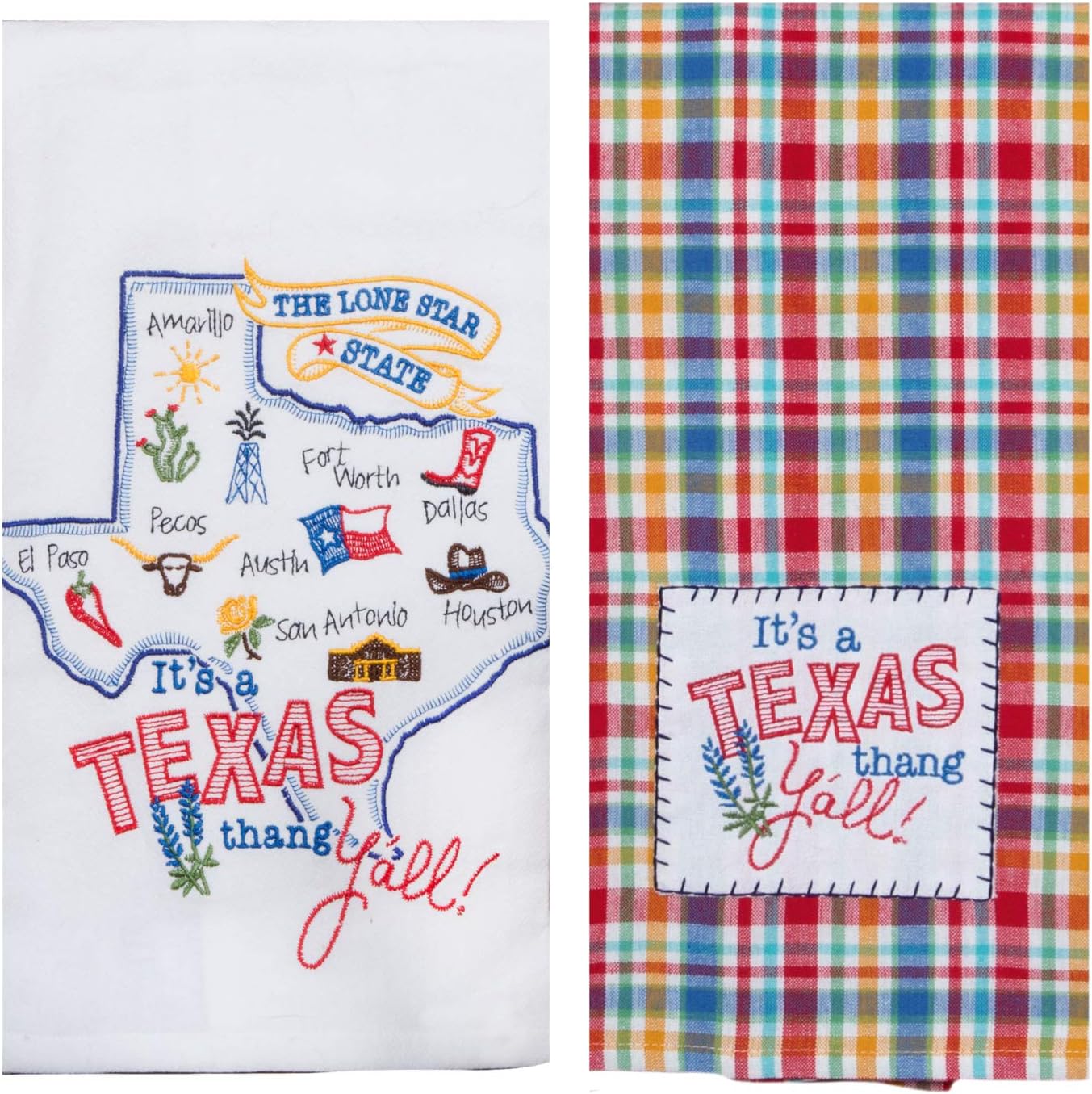 Amazon Com 18th Street Gifts Texas Kitchen Towels Set Of 2