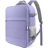 HOTOR Travel Backpack - Flight Approved Travel Bag for Men and Women, Carry on Luggage for 15.6" Laptop and Travel Essentials for Work, Business, Weekender, College 11.8"x7.9"x17.3" (Purple)