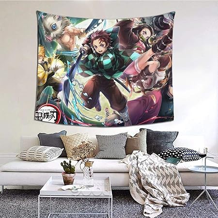 Amazon Co Jp 鬼滅の刃 きめつのやいば 3 ファッション タペストリー 多機能壁掛け ファブリック装飾用品 おしゃれ モダンなアート 模様替え 部屋 窓カーテン 個性ギフト 可愛い ホーム装飾 玄関 浴室 寝室の装飾 新居祝い152ｘ130cm ホーム キッチン