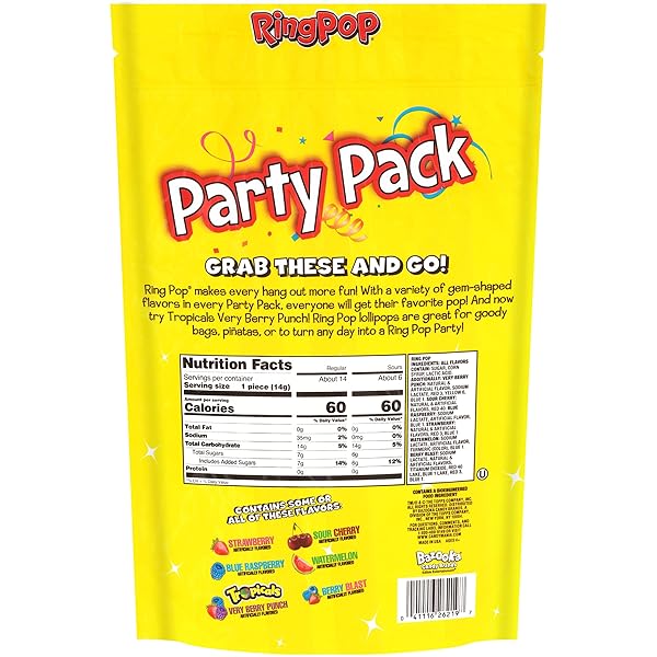 RING POP CANDY, EASTER LOLLIPOPS, 20 CT PARTY FAVORS IN ASSORTED FRUITY FLAVORS – FULL SIZE, FUN HARD CANDY FOR BIRTHDAY PARTIES, PARTY FAVORS, EASTER BASKET STUFFERS, EGG FILLERS, GIFTS FOR KIDS