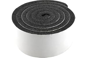 TEKDOE Pipe Insulation Foam Tape Self Adhesive Outdoor Weather Resistant Water Pipe Wrap, Sponge Strip for Water Pipes, Pipe Wrap Insulation (1/2 Inch Thick x 3 Inch Wide x 6.5 Feet Long)