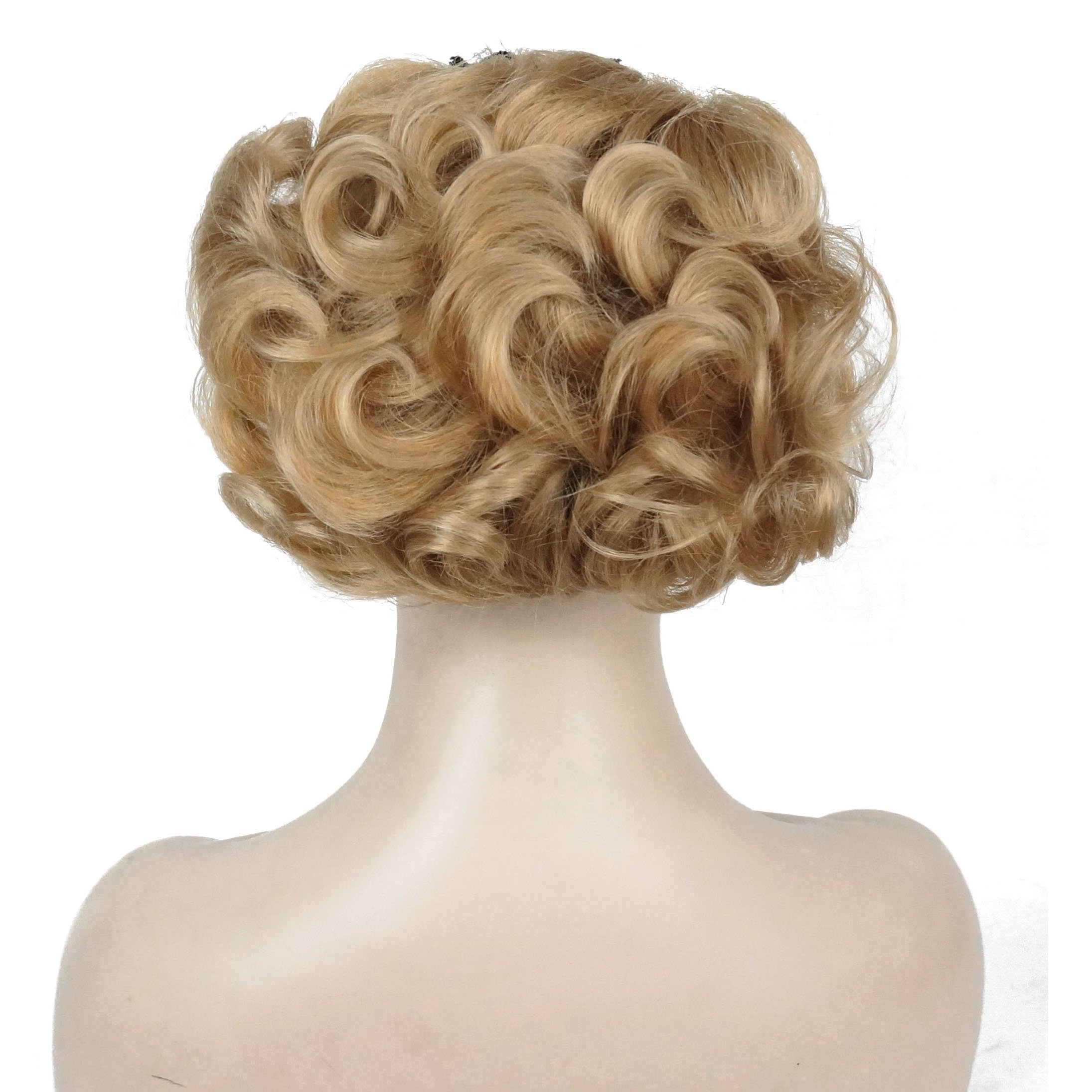 Lydell Short Messy Curly Dish Hair Bun Extension Stretch hair Combs Clip in Ponytail Extension (24B) — image 1