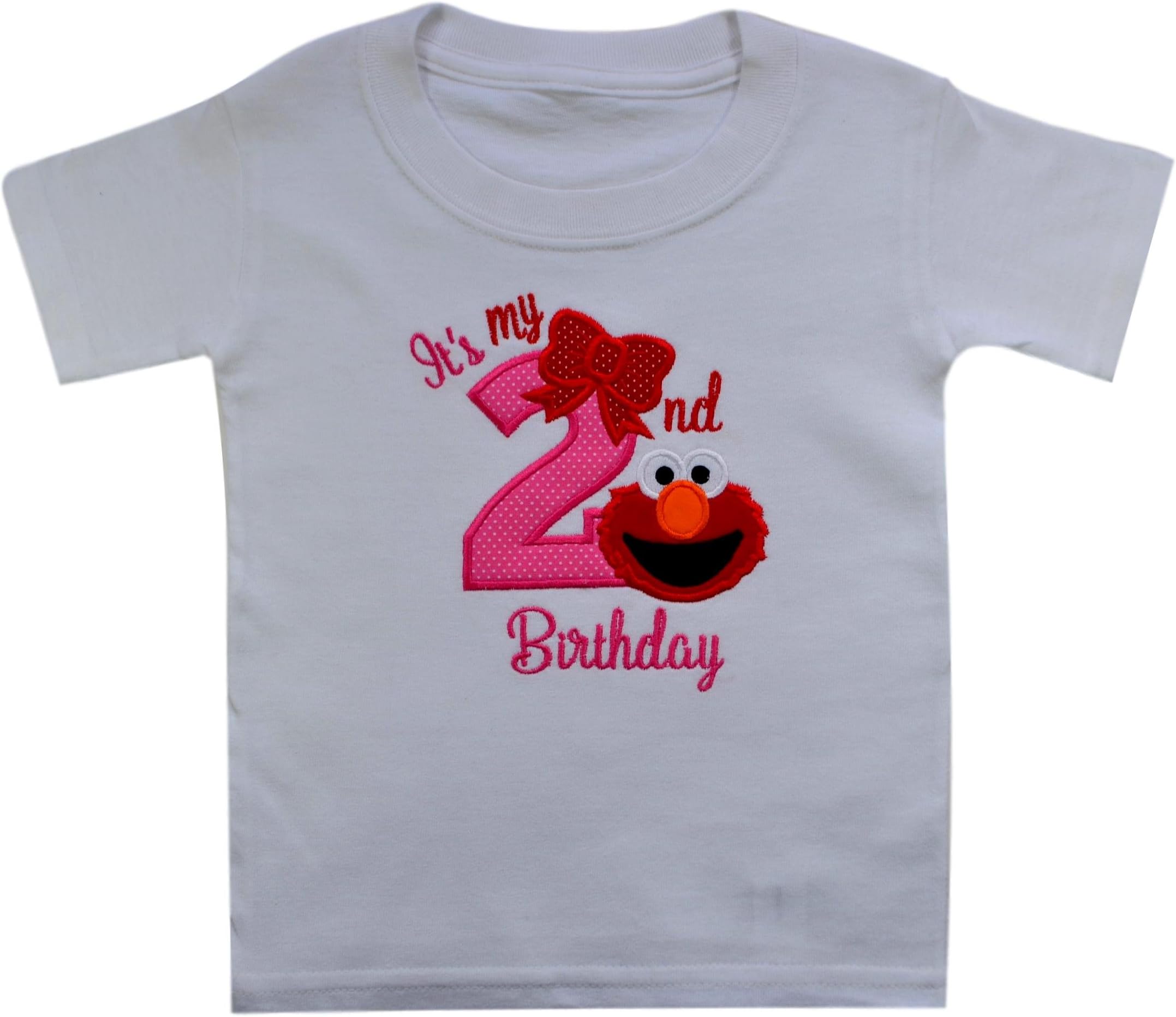 Elmo It's My 2nd Birthday Embroidered T-Shirt for Toddler Girls Turning 2
