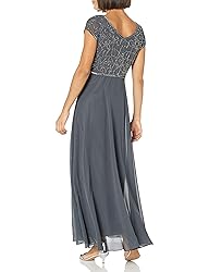 J Kara Women's Plus Size Cap V-Neck Beaded