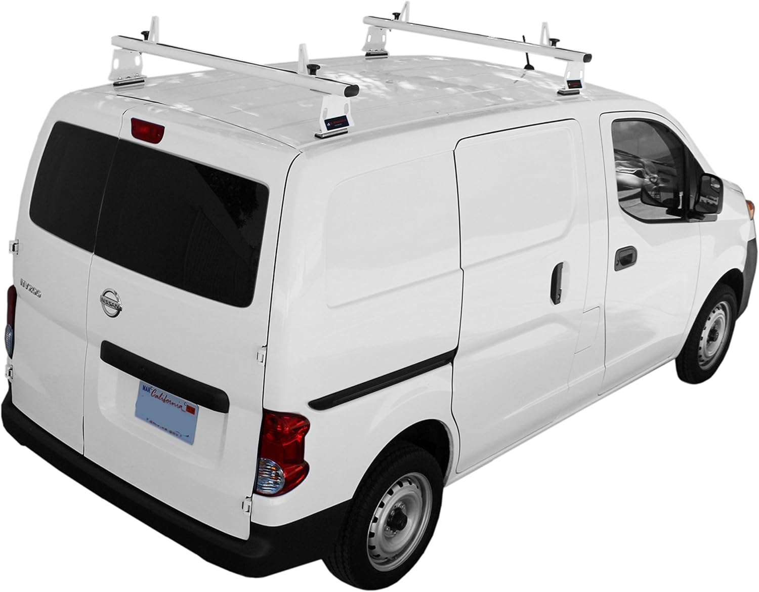 cargo racks automotive aluminum 2 bar 50 van roof rack system with ladder stopper white aa racks model ax302 nissan nv200 2013 on uni tankers dk
