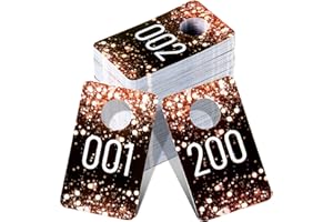 Jetec Live Plastic Number Tags, Consecutive Reusable Normal and Mirrored Image Number Tags for Live Coat Room Hanger Cards