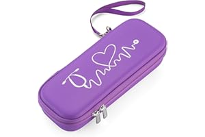 CASELING Hard Stethoscope Case for 3M Littmann Classic III, Lightweight II S.E, Cardiology IV Diagnostic, MDF Acoustica - ID Slot, Mesh Pocket for Nurse Accessories and Medical Supplies (Purple - Pu Leather)