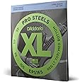 D'Addario Bass Guitar Strings, XL Pro Steels, EPS165, Long Scale, Regular Light Top/Medium Bottom Gauge 45-105, 4-String Set, Pack of 1