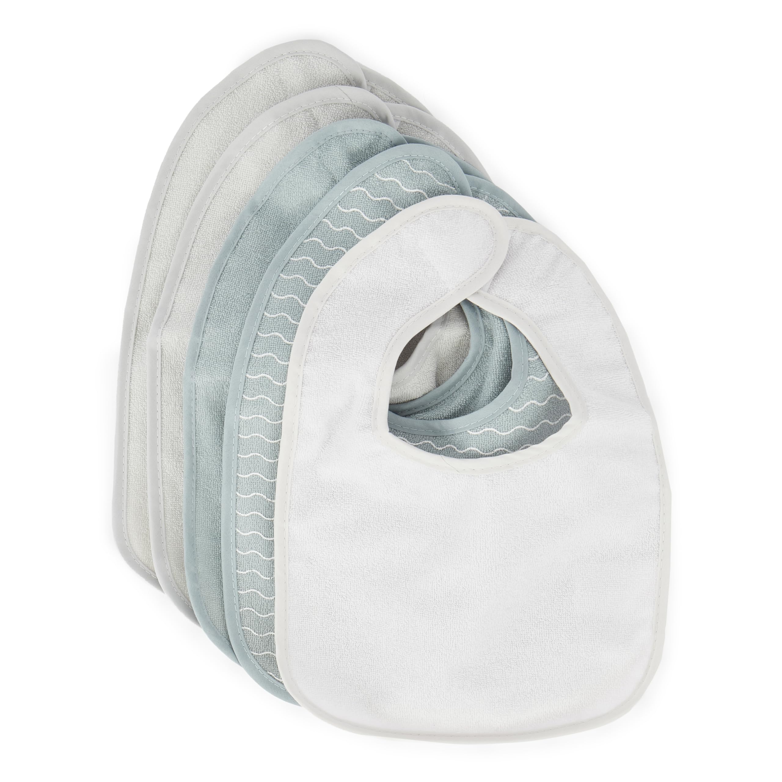 BIECO set of 5 bibs newborn Grey | washable and waterproof bibs for babies | newborn bib | baby cotton bib large for babies